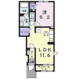 エクリシア 1SLDKの間取図画像