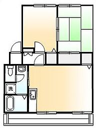 ローズロード多治米 2LDKの間取図画像