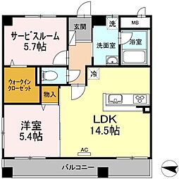 サンタリオン 1SLDKの間取図画像