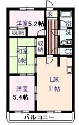SATOビル三吉5 3LDKの間取図画像
