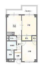 メゾン霞 2DKの間取図画像
