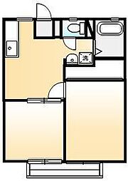 シティおかやま 2DKの間取図画像