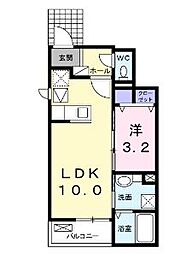 エービーフィールド 1LDKの間取図画像