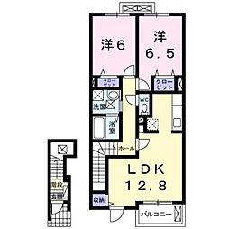 サンリットヴィラ 2LDKの間取図画像
