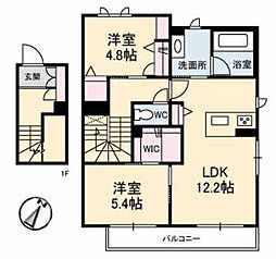 RareMaison 2LDKの間取図画像