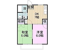 コーポラスムラカミA 2DKの間取図画像