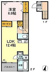 Ameria 1LDKの間取図画像