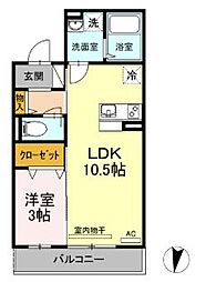 メゾンドキャトル5 1LDKの間取図画像