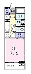 ホライズン　16 2階1Kの間取り