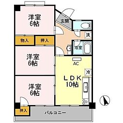 ベルティカル曙 3階3LDKの間取り