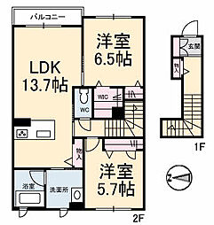 ルミエール 2階2LDKの間取り