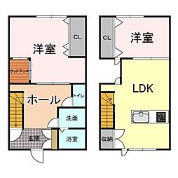 KASUGAエコパティオ 2階2LDKの間取り