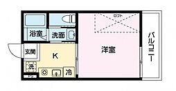 アラバスタ東川口 3階1Kの間取り