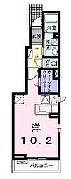 サンフレーア 1階1Kの間取り