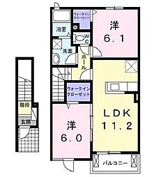カルモ 2LDKの間取図画像