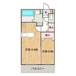 セレストローザ 4階1LDKの間取り