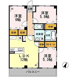 グレイスフルT 3LDKの間取図画像