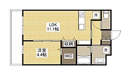 ザ・プレミア旭町 1LDKの間取図画像