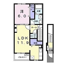 ジラソーレ 1LDKの間取図画像