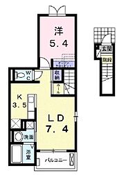 アコルデA 1LDKの間取図画像