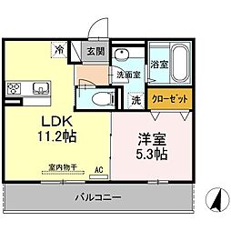グランデージ 1LDKの間取図画像