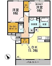コンフォール 2LDKの間取図画像