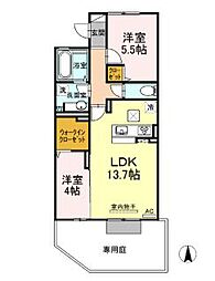 夢りんどう1 2LDKの間取図画像
