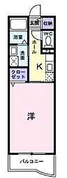 サンリット・フィオーレ 1Kの間取図画像