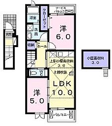 クオーレC 2SLDKの間取図画像
