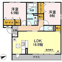 セジュール 2LDKの間取図画像