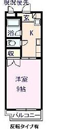 yマンション 1Kの間取図画像