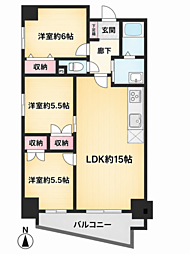 グレーシアス玉造 3LDKの間取図画像