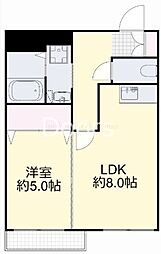 グランデュール医大南 5階1LDKの間取り