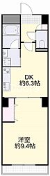 アンジュール 1DKの間取図画像