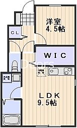 PiggyBank清輝橋 1LDKの間取図画像