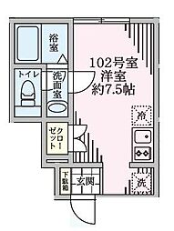 グランサージュII ワンルームの間取図画像
