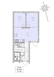 SOU中野 2DKの間取図画像