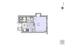 EXAM祐天寺 1Kの間取図画像