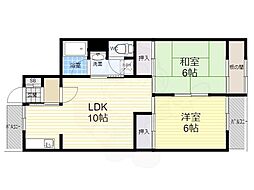 リバーサイド石澄 2階2LDKの間取り