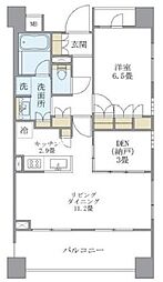 JR京浜東北・根岸線 田町駅 徒歩15分の賃貸マンション 3階2LDKの間取り
