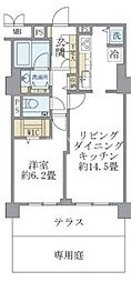 東京メトロ銀座線 外苑前駅 徒歩12分の賃貸マンション 1階1LDKの間取り
