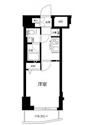 JR山手線 品川駅 徒歩19分の賃貸マンション 5階1Kの間取り