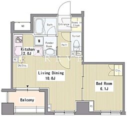 東京メトロ有楽町線 月島駅 徒歩6分の賃貸マンション 6階1LDKの間取り