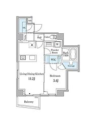 JR山手線 目黒駅 徒歩15分の賃貸マンション 1階1LDKの間取り