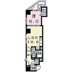 東京メトロ千代田線 赤坂駅 徒歩5分の賃貸マンション 4階1LDKの間取り