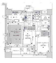 東京メトロ日比谷線 築地駅 徒歩5分の賃貸マンション 5階2LDKの間取り