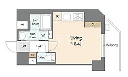 JR総武線 御茶ノ水駅 徒歩8分の賃貸マンション 8階ワンルームの間取り