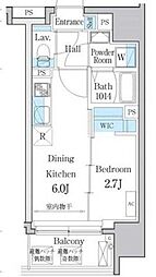 都営三田線 白山駅 徒歩4分の賃貸マンション 2階1DKの間取り