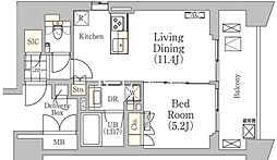 JR山手線 神田駅 徒歩15分の賃貸マンション 5階1LDKの間取り