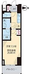 東京メトロ有楽町線 江戸川橋駅 徒歩5分の賃貸マンション 4階1Kの間取り
